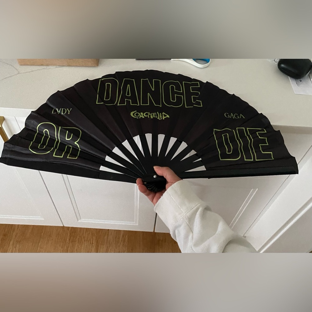 Lady Gaga Dance or Die hand fan from Coachella